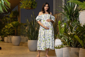 Capturing Radiance: The Boho Muslin Dress - Your Perfect Companion for an Outdoor Maternity Photoshoot - Block Hop India