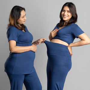 Blue Maternity Pants - Block Hop India