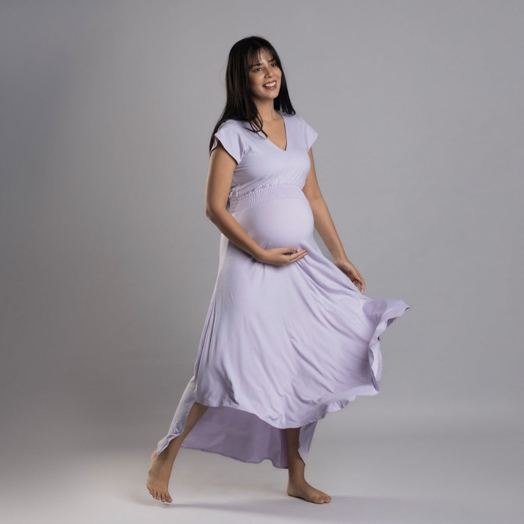 Lilac Empire Fit & Flare Dress Block Hop India Lilac Empire Fit & Flare Dress Block Hop India