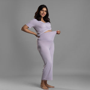 Lilac Maternity Co-ord Set - Block Hop India