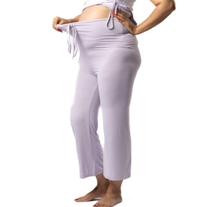 Lilac Maternity Pants with Drawstrings