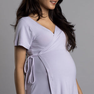 Lilac Maternity Wrap Top - Block Hop India