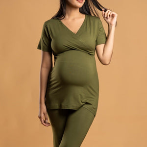 Olive Maternity Top