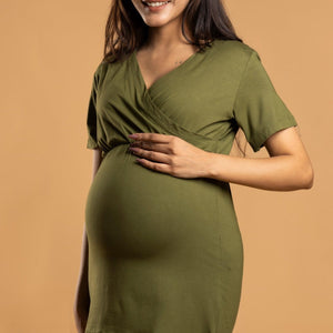 Olive Maternity Top - Block Hop India