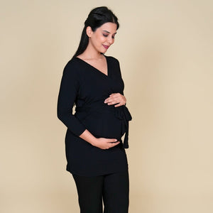 Black Wrap Top for Baby Wearing & Breastfeeding