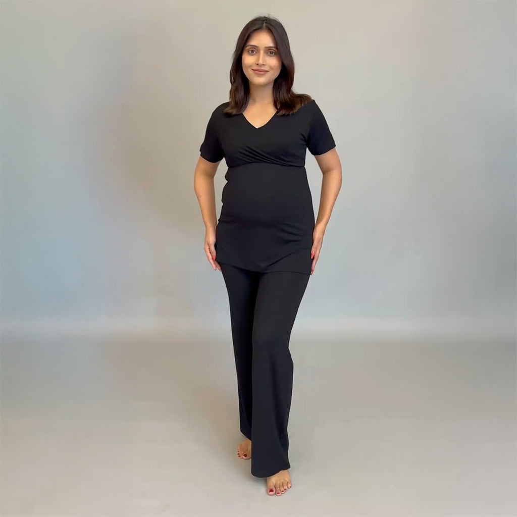 black maternity co-ord set