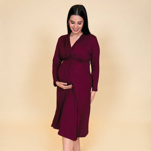 Wine Knotted Dress