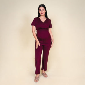 Wine Maternity Co - ord Set