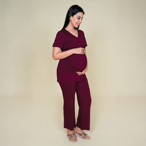 Wine Maternity Co - ord Set