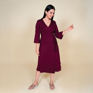 Wine Wrap Gown