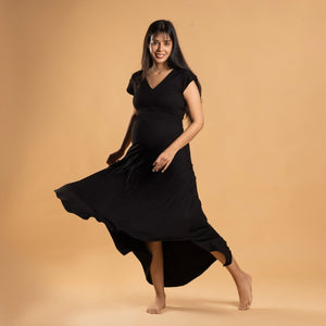 Black Empire Fit & Flare Dress - Block Hop India