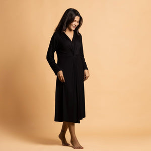 Black Knotted Dress - Block Hop India