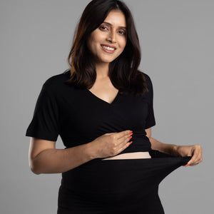 Black Maternity Co-ord Set - Block Hop India