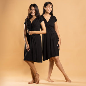 Black Maternity Everyday Dress - Block Hop India