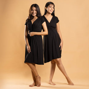 Black Maternity Everyday Dress