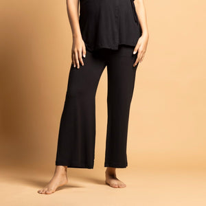 Black Maternity Pants with Drawstrings