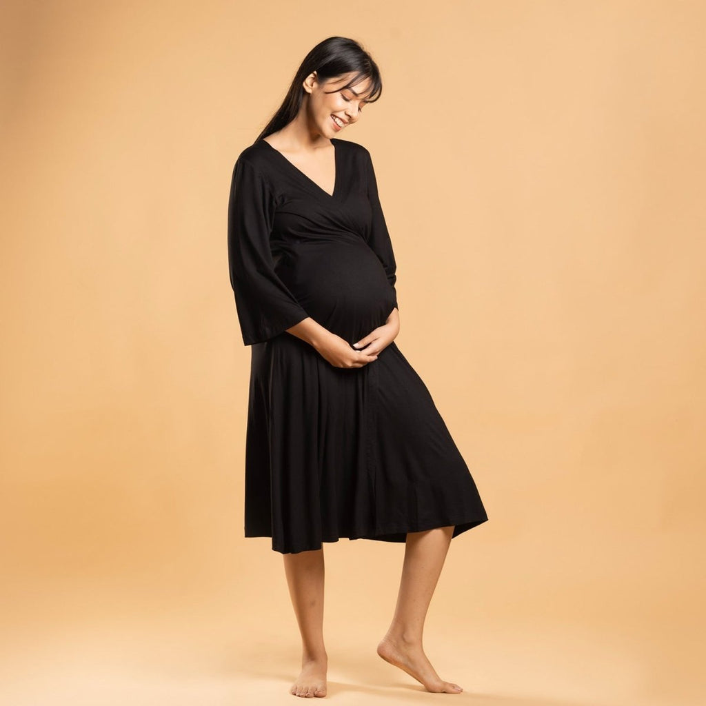 Black Wrap Gown – Block Hop India