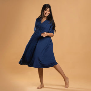 Blue Kaftan Dress - Block Hop India