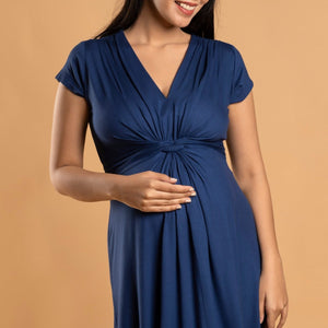 Blue Maternity Everyday Dress