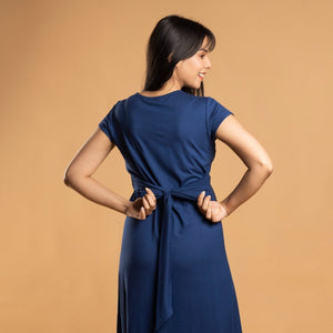 Blue Maternity Everyday Dress - Block Hop India