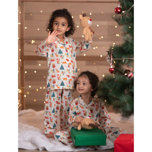 All about Christmas  - Mommy & Me Twinning Pajama Set With Reindeer Stuffie