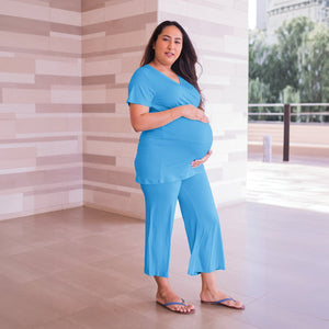 Light Blue Maternity Pants - Block Hop India