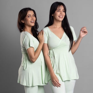 Lime Maternity Wrap Top