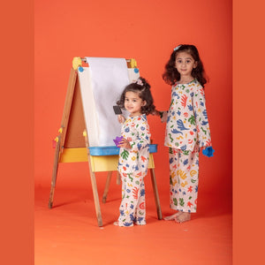 Matisse And The Music Of Colour - Kids Organic Pajama Set - Block Hop India