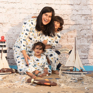 Mommy & Me - Water Pajama Twinning Set - Block Hop India