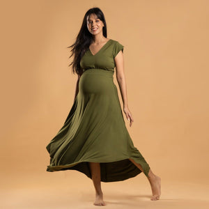 Olive Empire Fit & Flare Dress Block Hop India Olive Empire Fit & Flare Dress Block Hop India