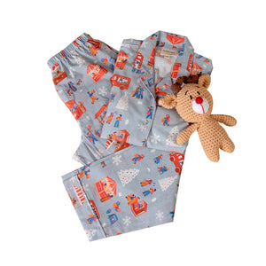 Winter Wonderland  - Kids Pajama & Reindeer Stuffie Bundle